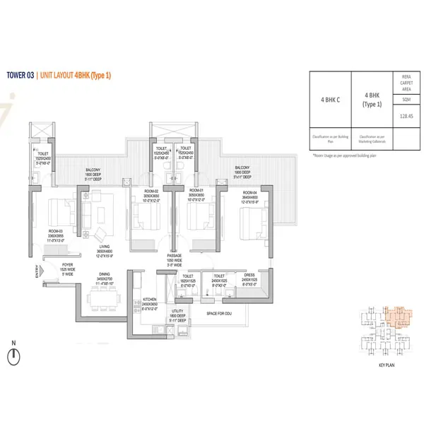 Godrej Zenith Floor Plan Download - 3 BHK Size 1920 SQFT