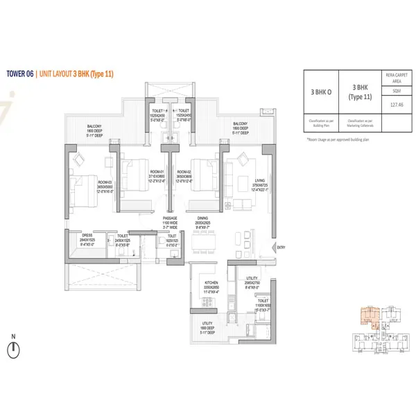 Godrej Zenith Floor Plan Download - 3 BHK Size 2357 SQFT