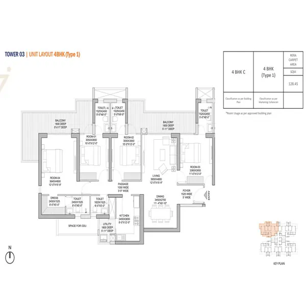 Godrej Zenith Floor Plan Download - 4 BHK Size 2434 SQFT