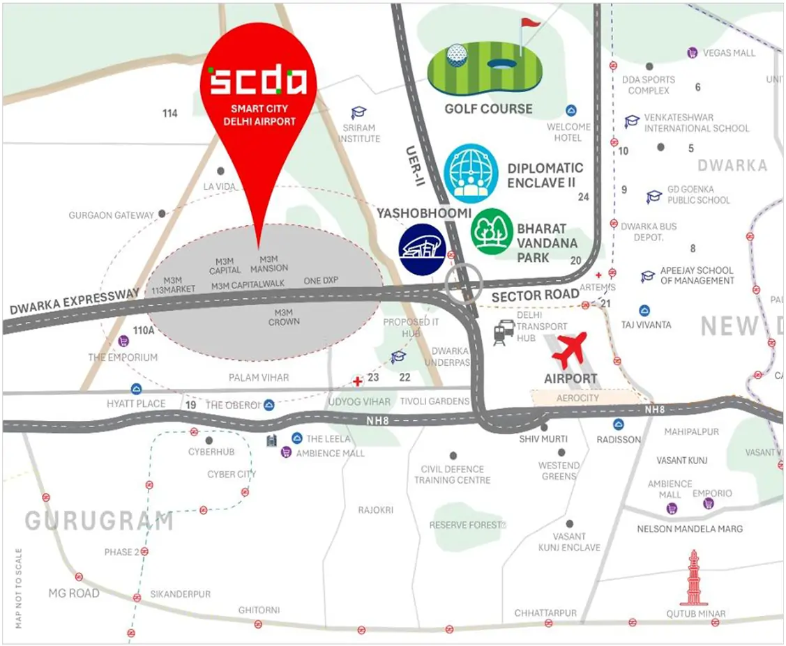 M3M Crown Location Map